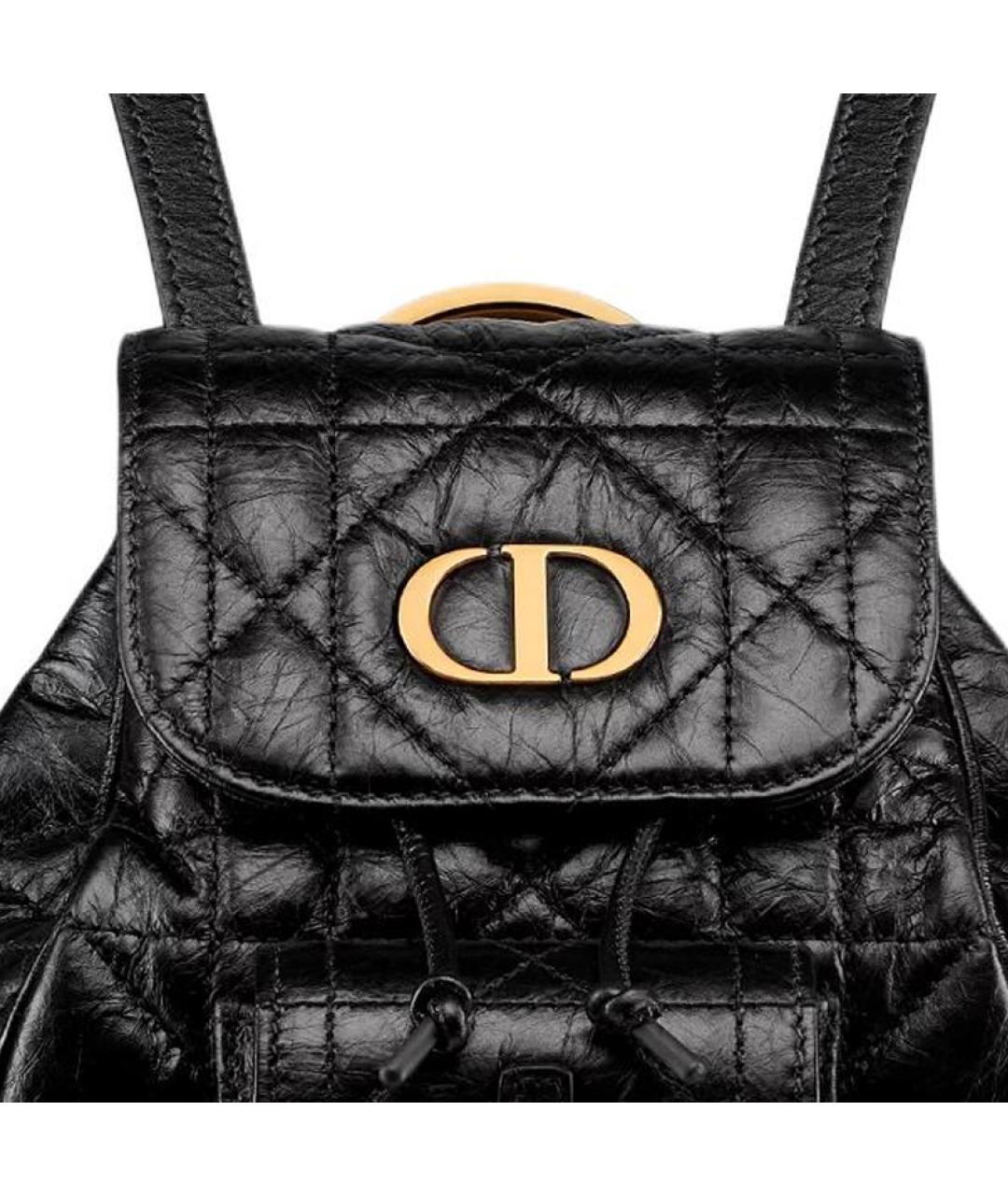 CHRISTIAN DIOR Черный кожаный рюкзак, фото 4