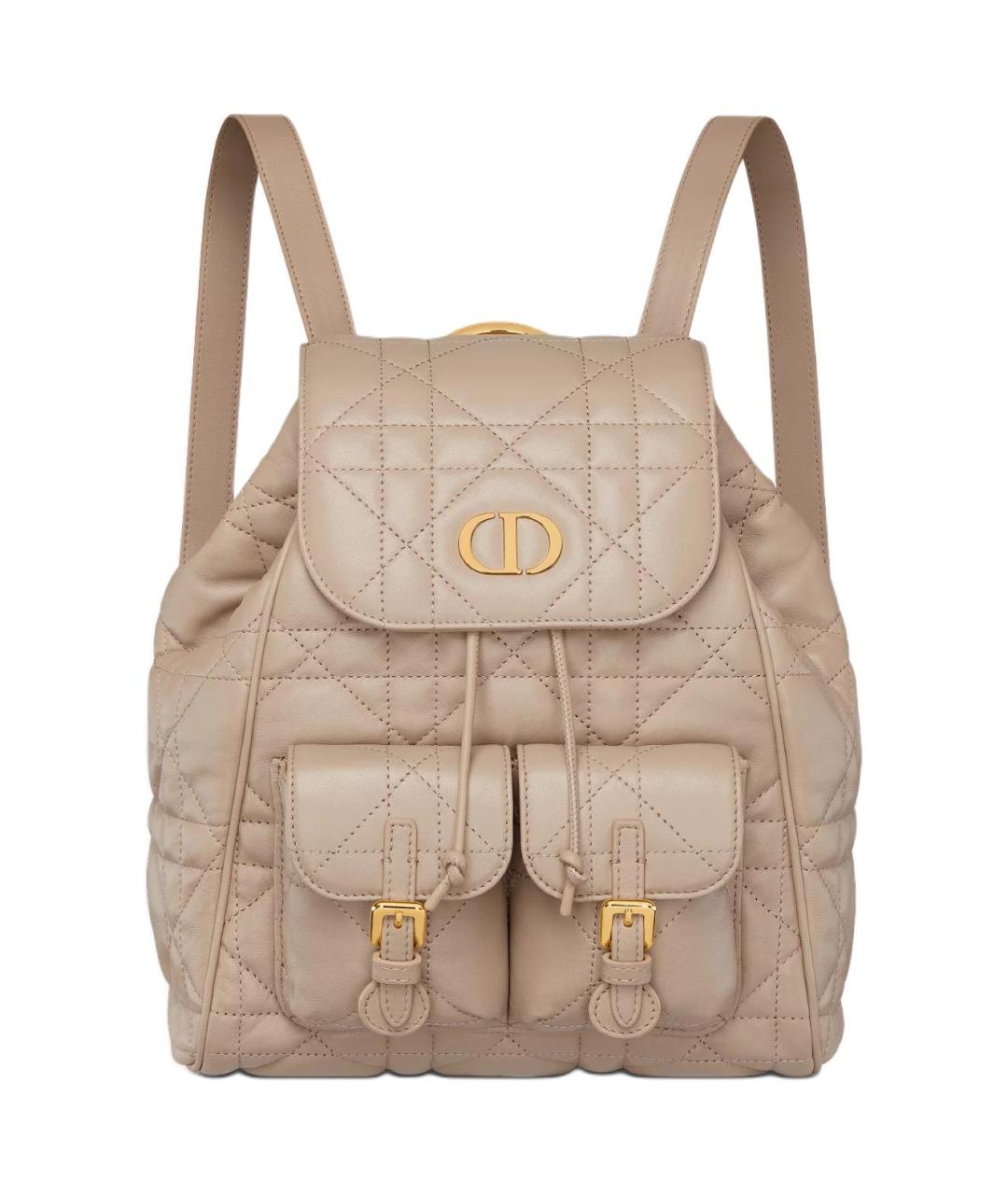 CHRISTIAN DIOR Бежевый кожаный рюкзак, фото 1