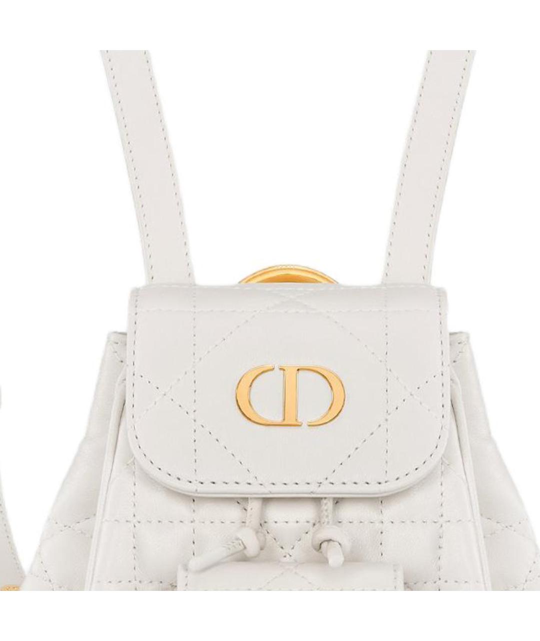 CHRISTIAN DIOR Белый кожаный рюкзак, фото 5