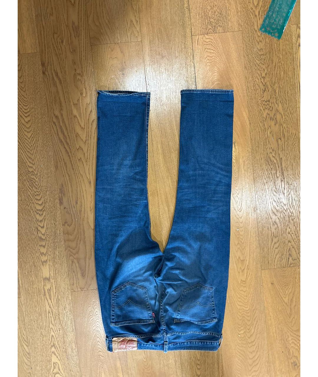 LEVI'S Синие хлопко-полиэстеровые прямые джинсы, фото 2