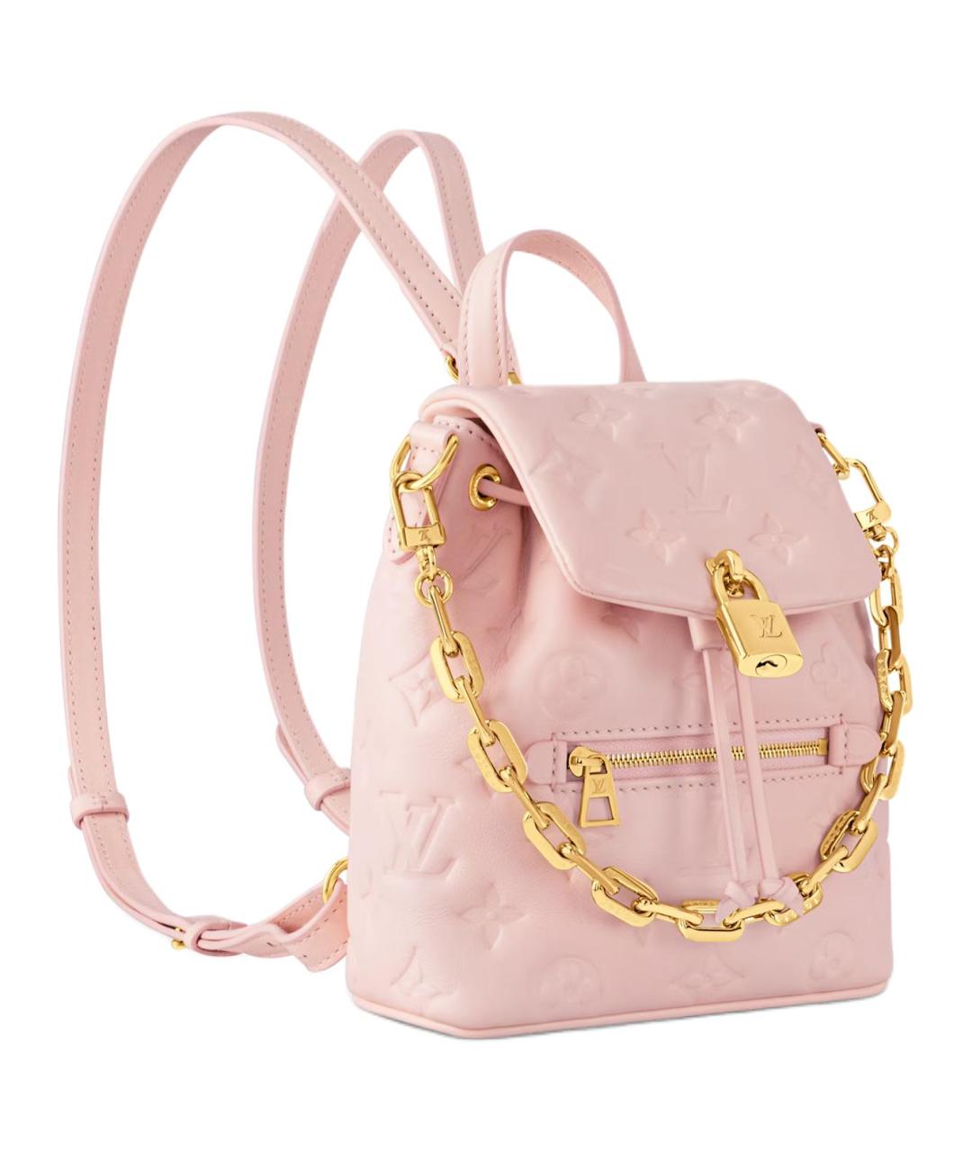 LOUIS VUITTON Розовый кожаный рюкзак, фото 2