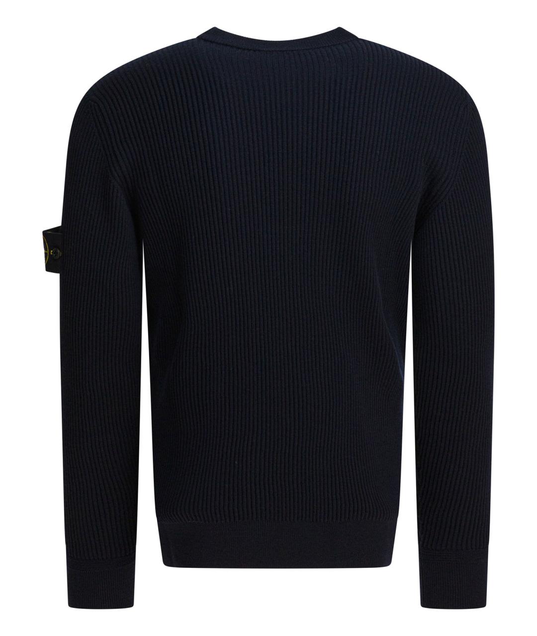STONE ISLAND Темно-синий шерстяной джемпер / свитер, фото 2