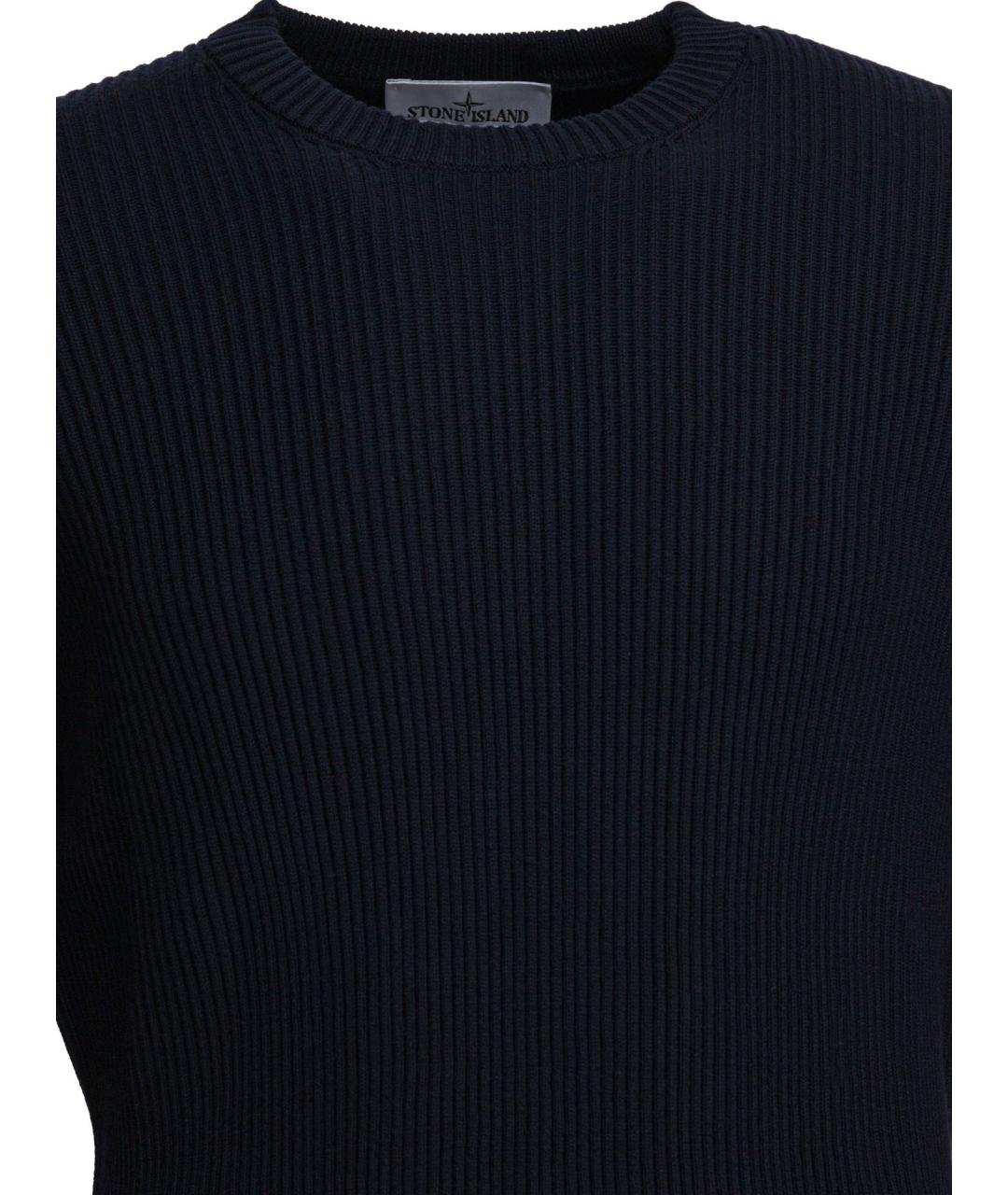 STONE ISLAND Темно-синий шерстяной джемпер / свитер, фото 3