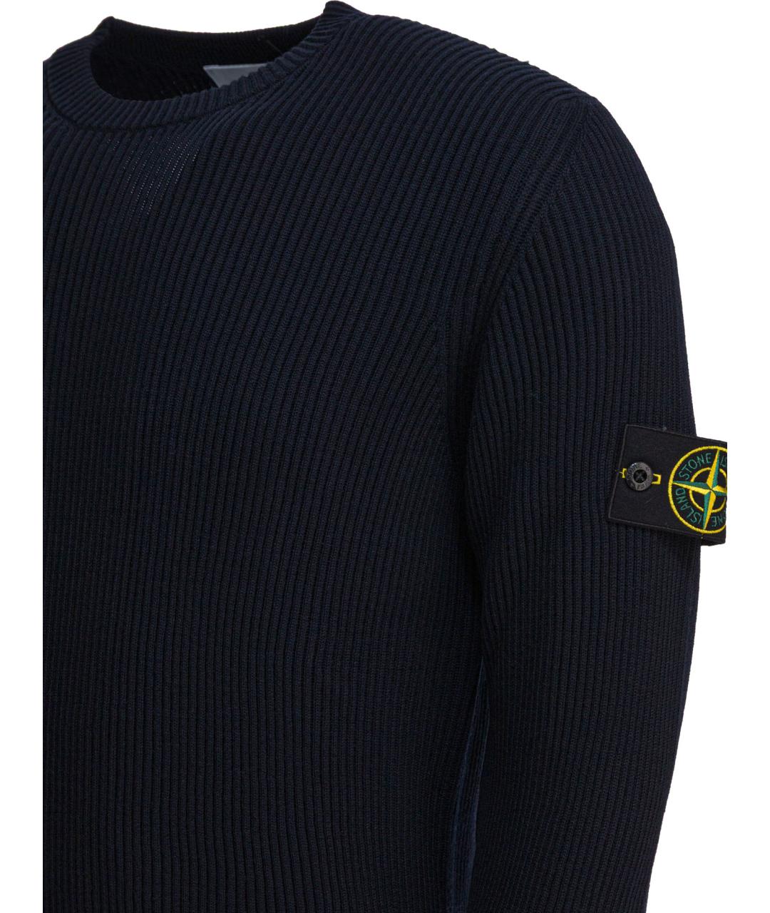 STONE ISLAND Темно-синий шерстяной джемпер / свитер, фото 4