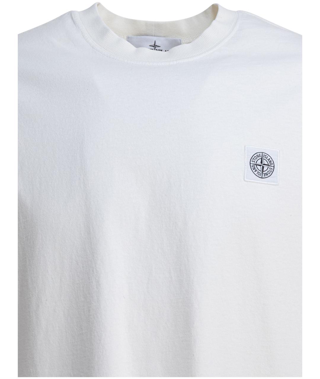 STONE ISLAND Бежевая хлопковая футболка, фото 3