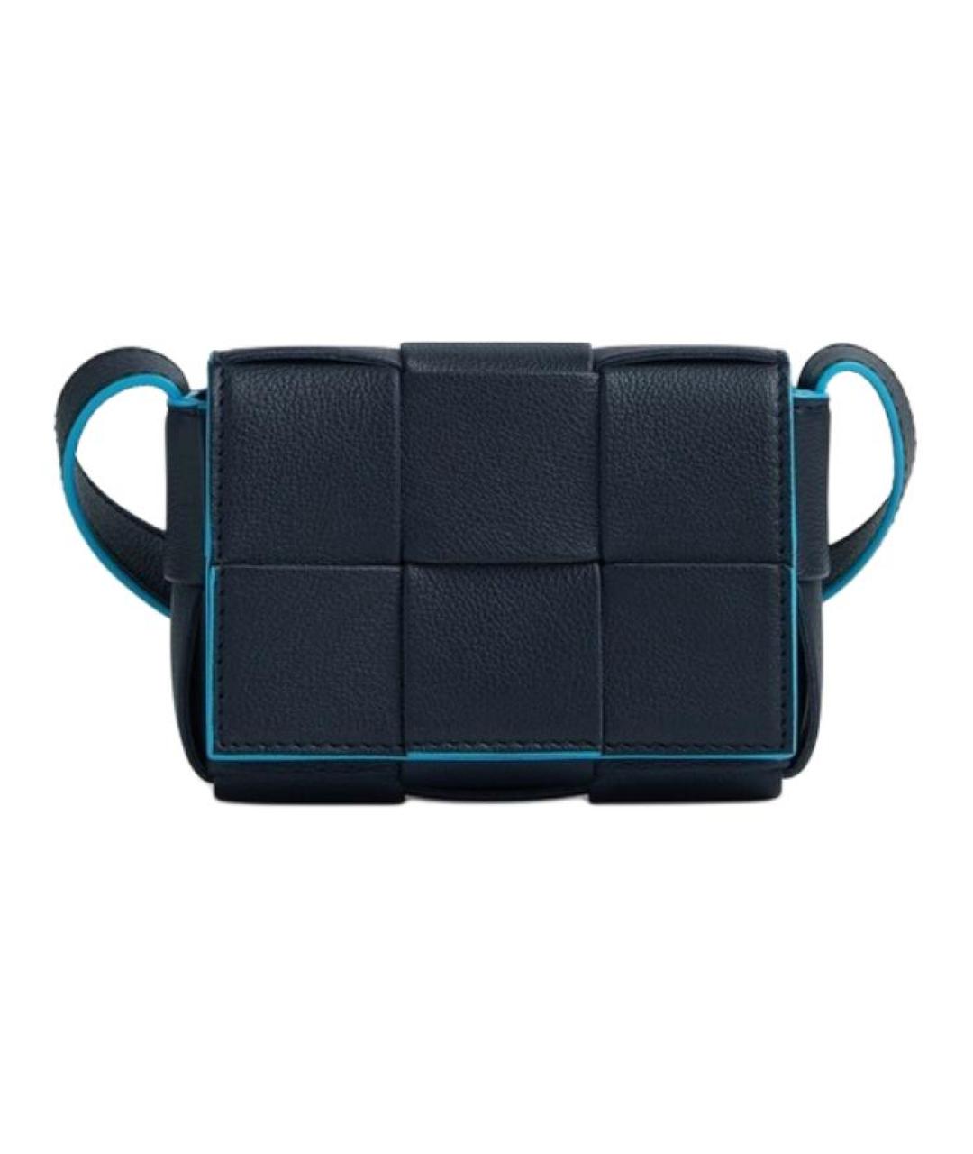 BOTTEGA VENETA Темно-синяя кожаная сумка на плечо, фото 1