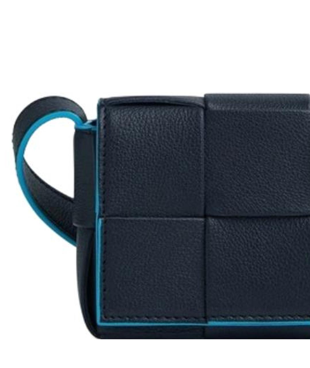 BOTTEGA VENETA Темно-синяя кожаная сумка на плечо, фото 5