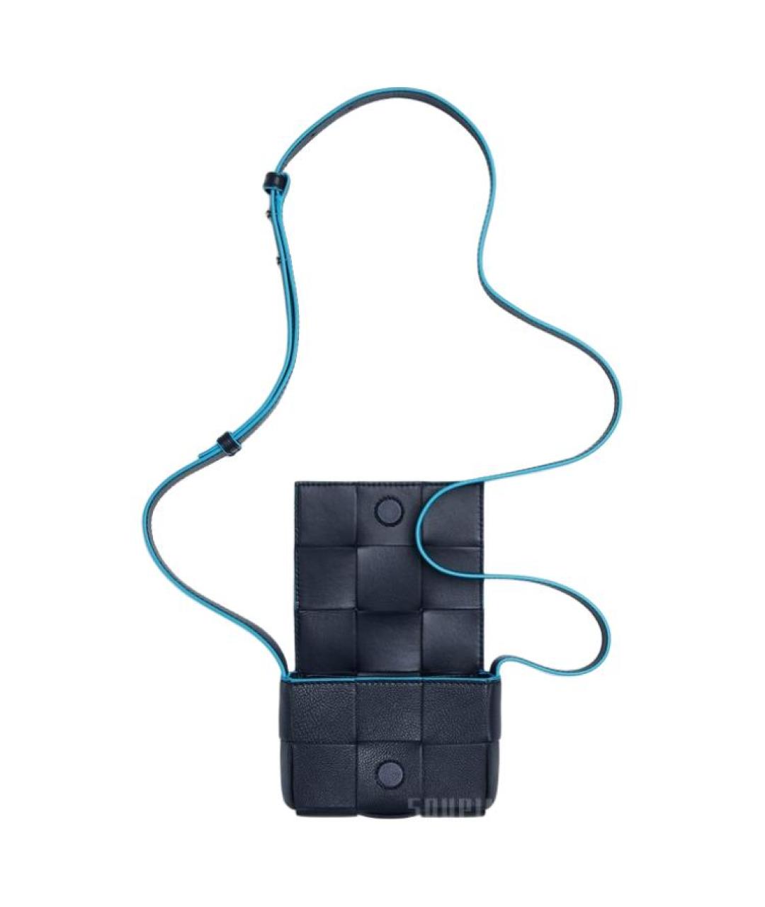 BOTTEGA VENETA Темно-синяя кожаная сумка на плечо, фото 4