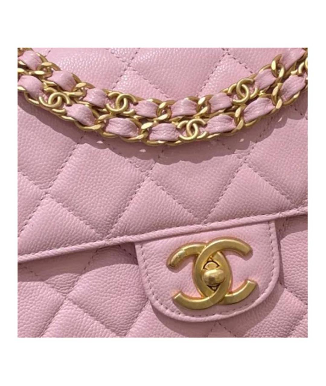 CHANEL Розовая кожаная сумка через плечо, фото 2