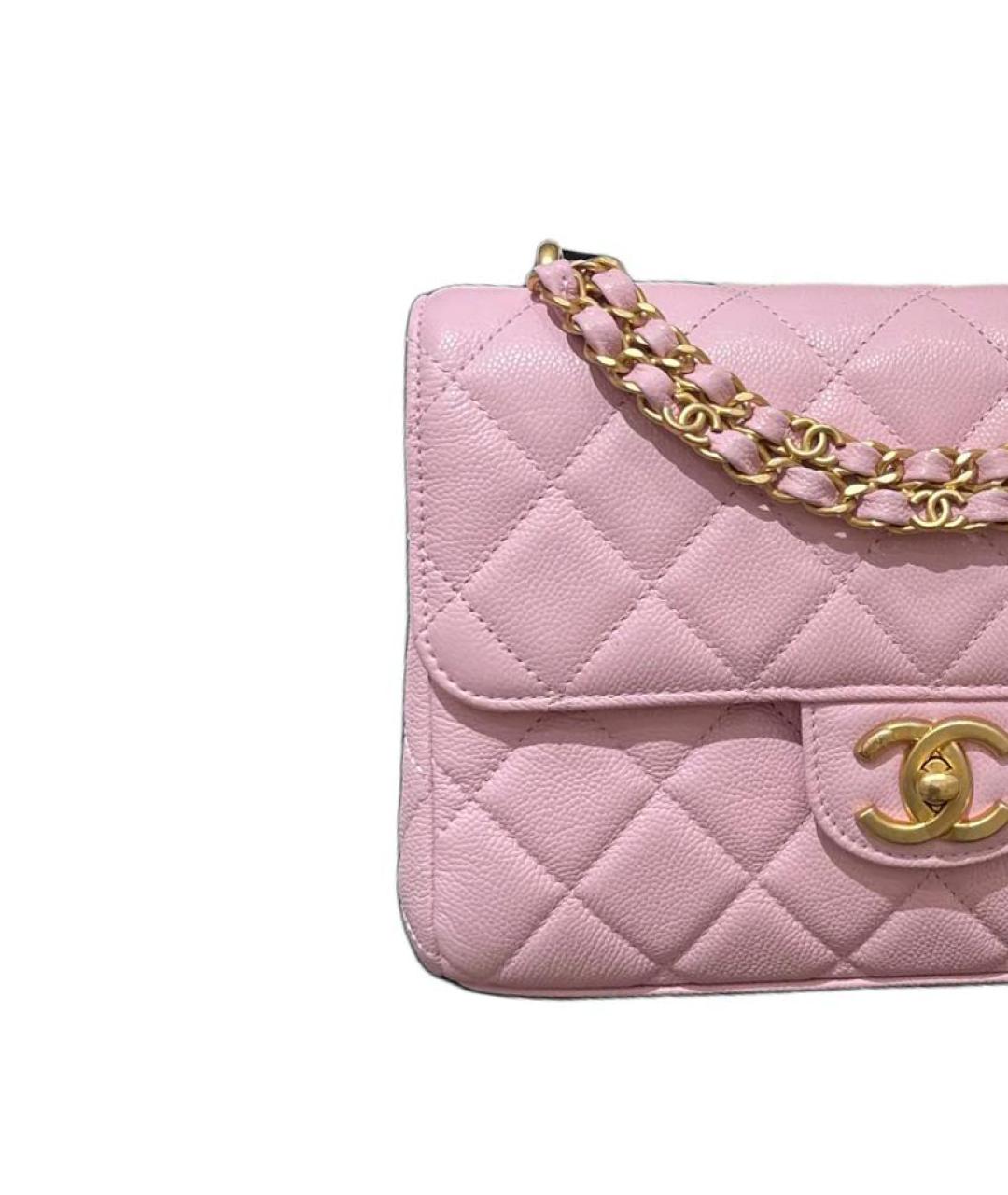 CHANEL Розовая кожаная сумка через плечо, фото 3