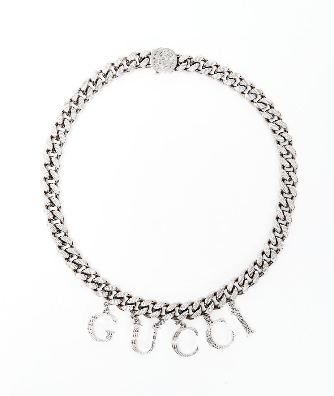 GUCCI Серебряное металлическое колье, фото 1