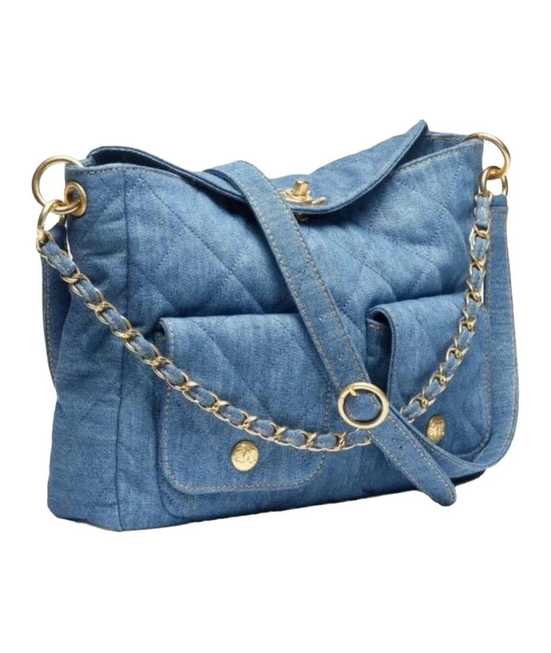 CHANEL Синяя деним сумка через плечо, фото 3