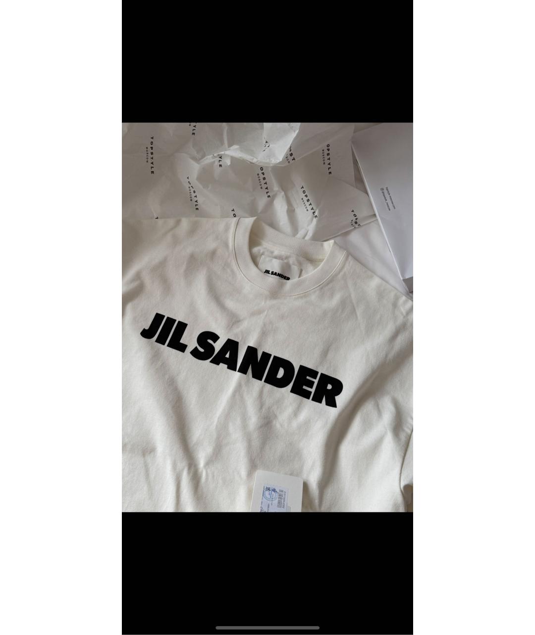 JIL SANDER Белая хлопковая футболка, фото 2