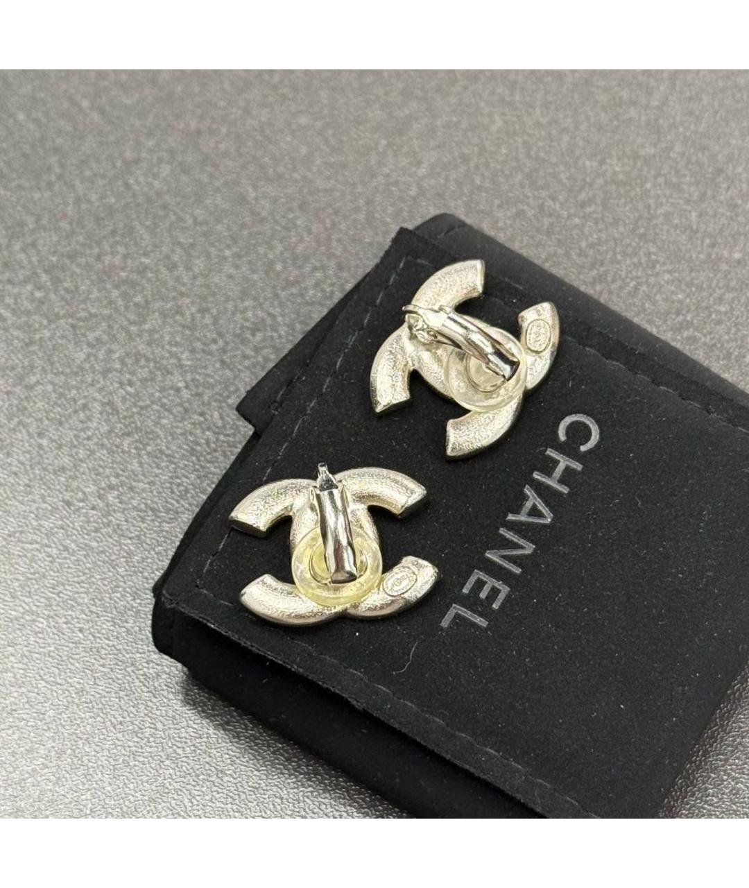 CHANEL Серебряные металлические серьги, фото 4