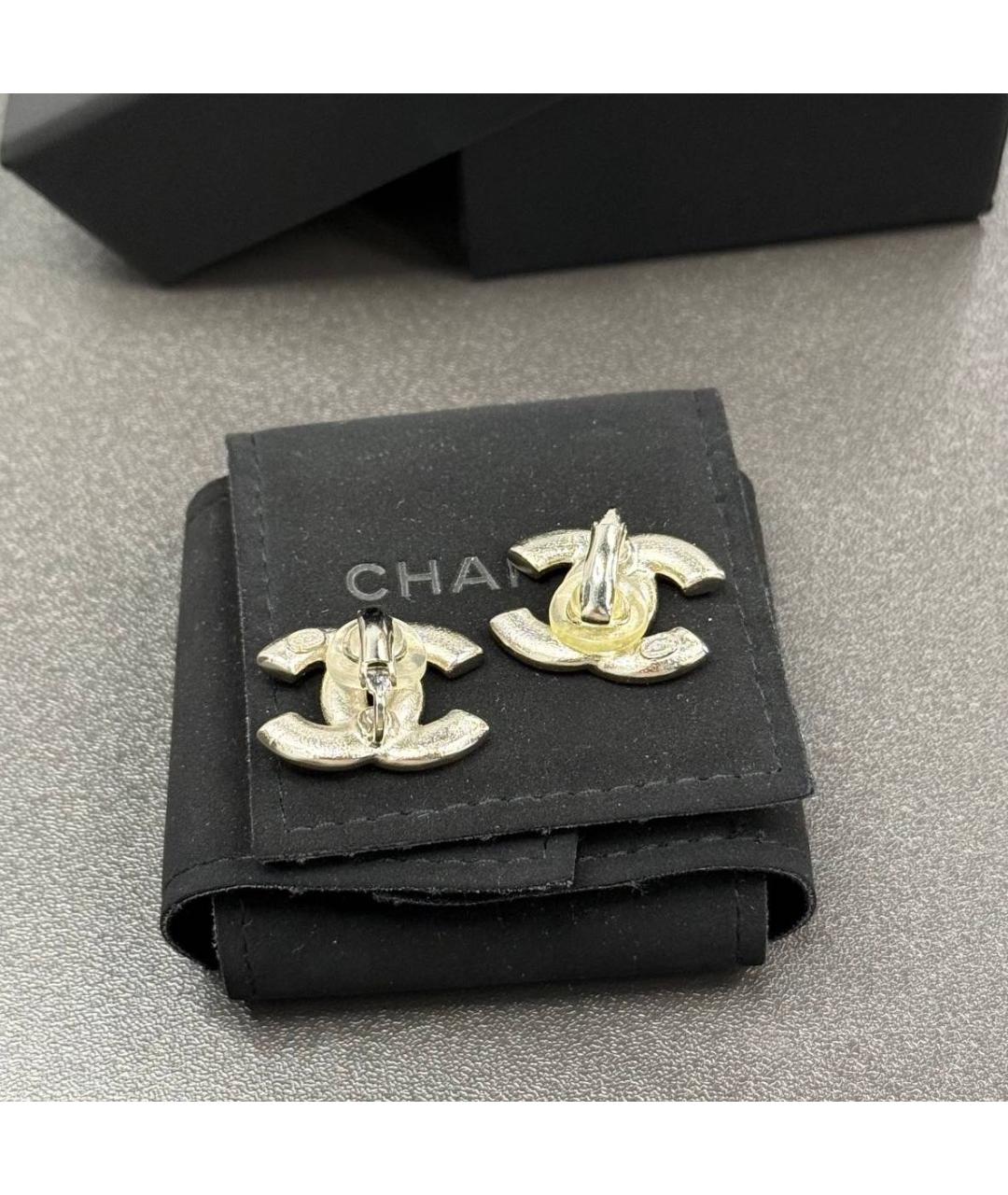 CHANEL Серебряные металлические серьги, фото 3
