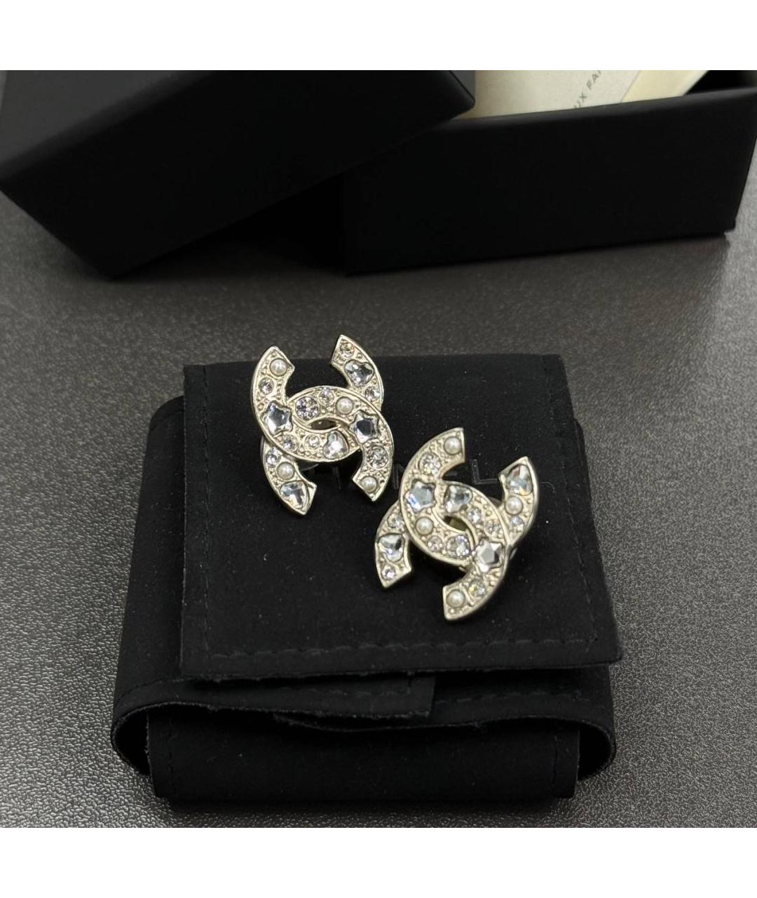 CHANEL Серебряные металлические серьги, фото 5