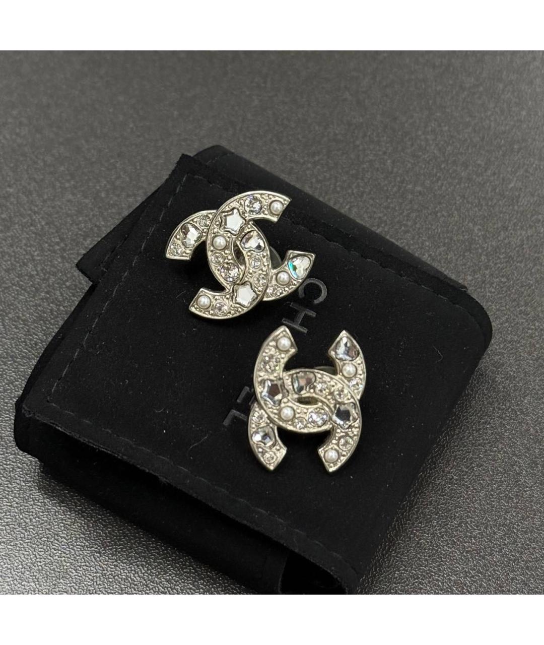 CHANEL Серебряные металлические серьги, фото 6