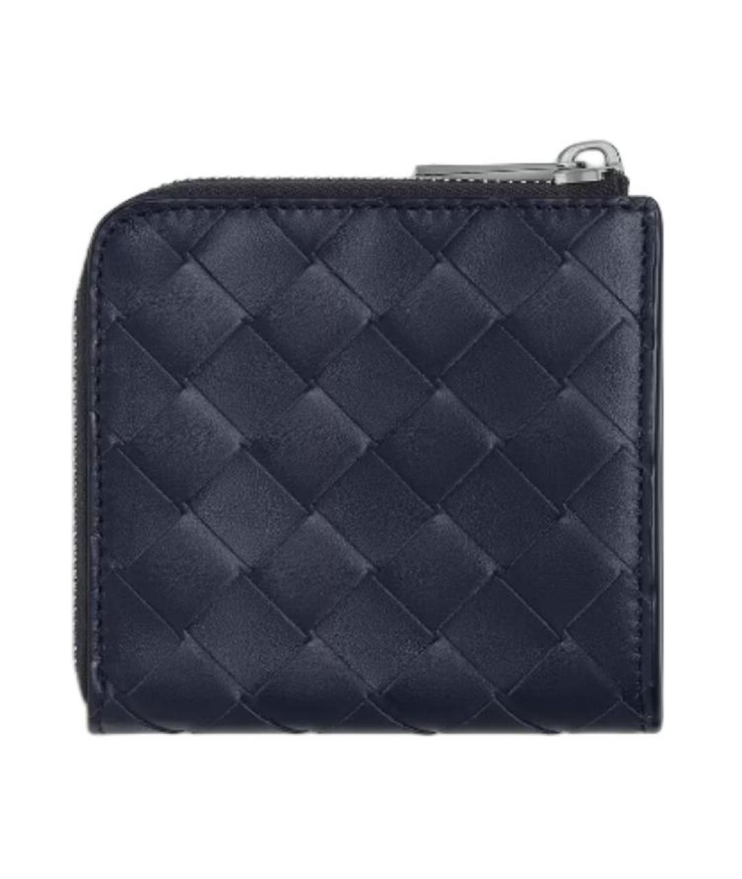 BOTTEGA VENETA Темно-синий кожаный кошелек, фото 2