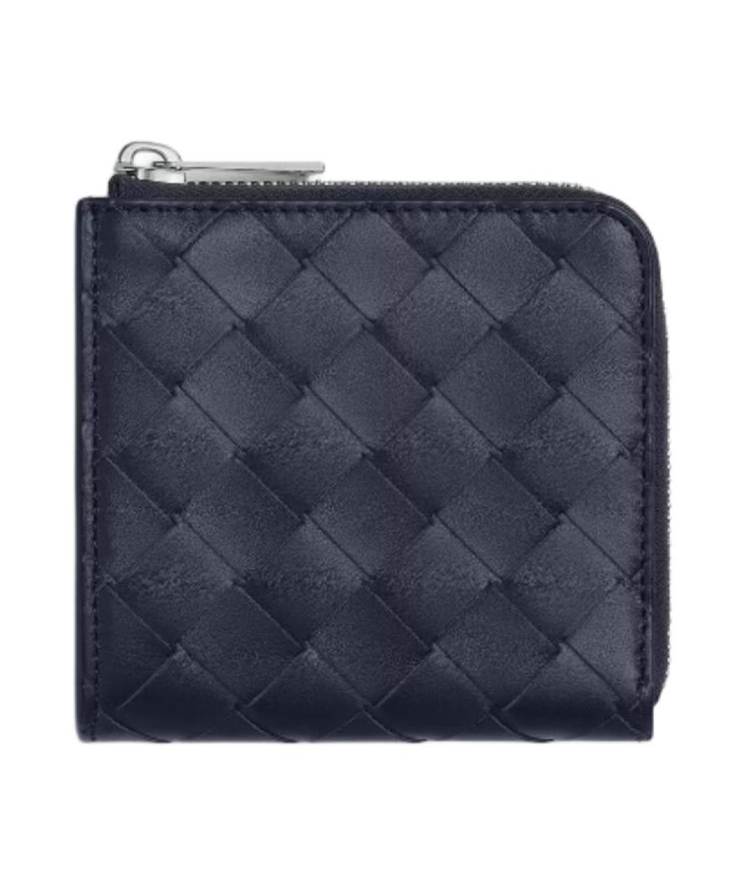 BOTTEGA VENETA Темно-синий кожаный кошелек, фото 1