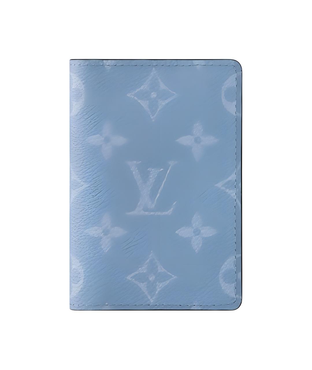 LOUIS VUITTON Голубой кожаный кошелек, фото 1