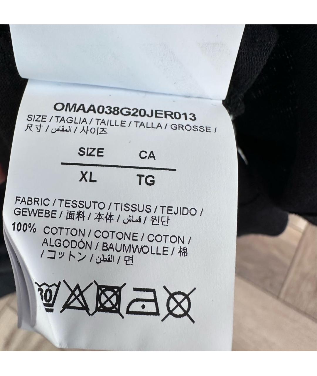OFF-WHITE Черная хлопковая футболка, фото 5