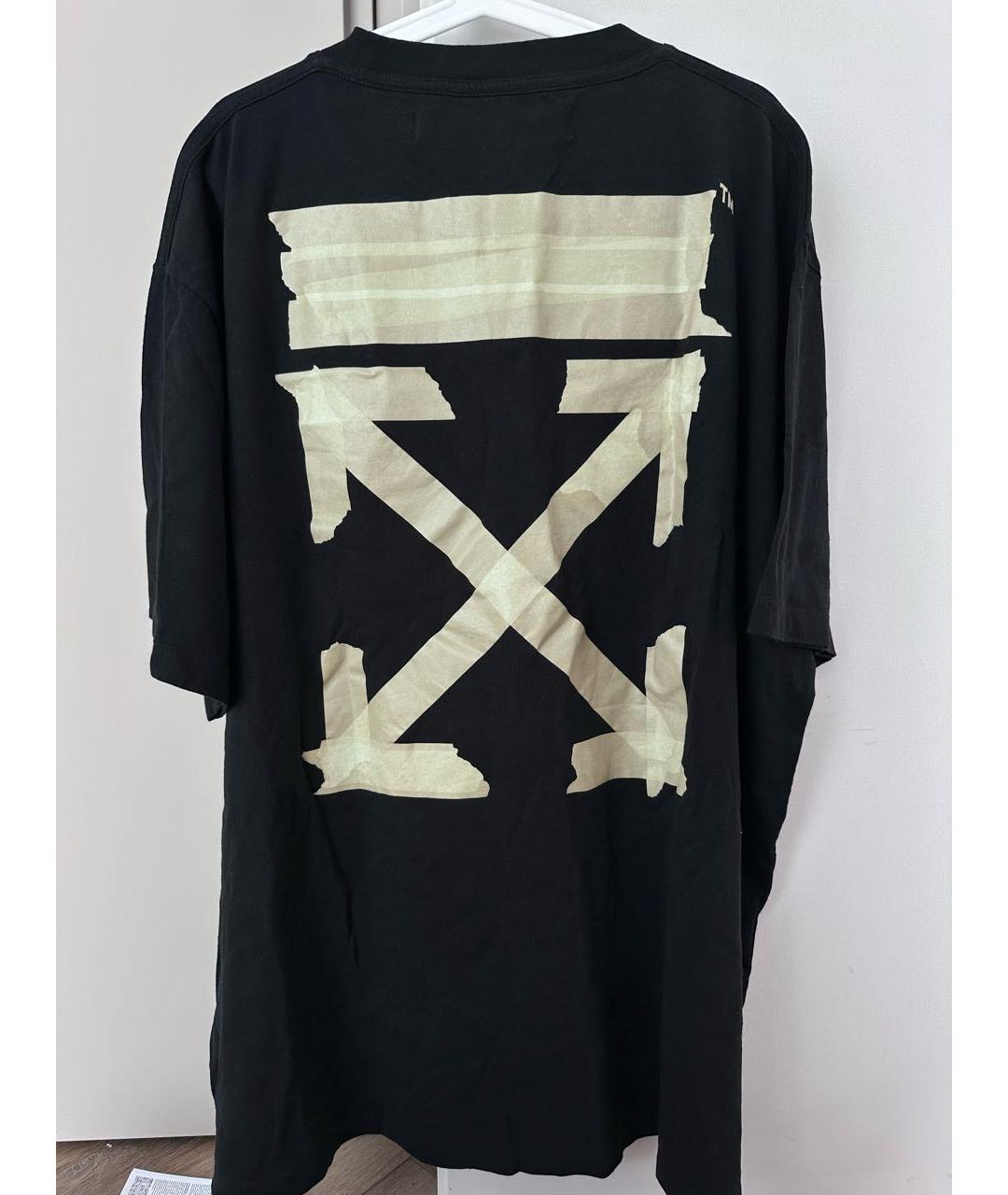 OFF-WHITE Черная хлопковая футболка, фото 2