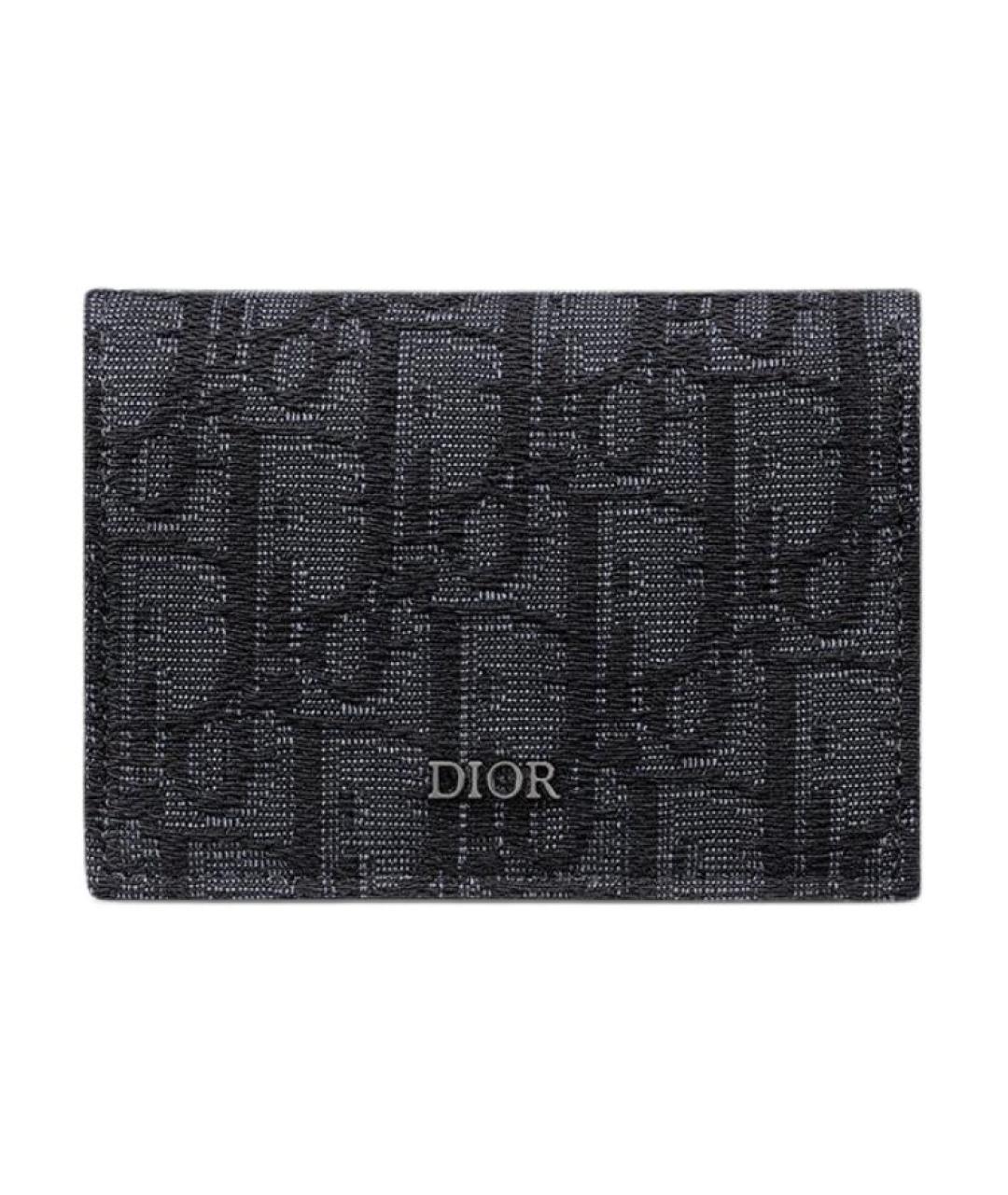 CHRISTIAN DIOR Черный кожаный кошелек, фото 1