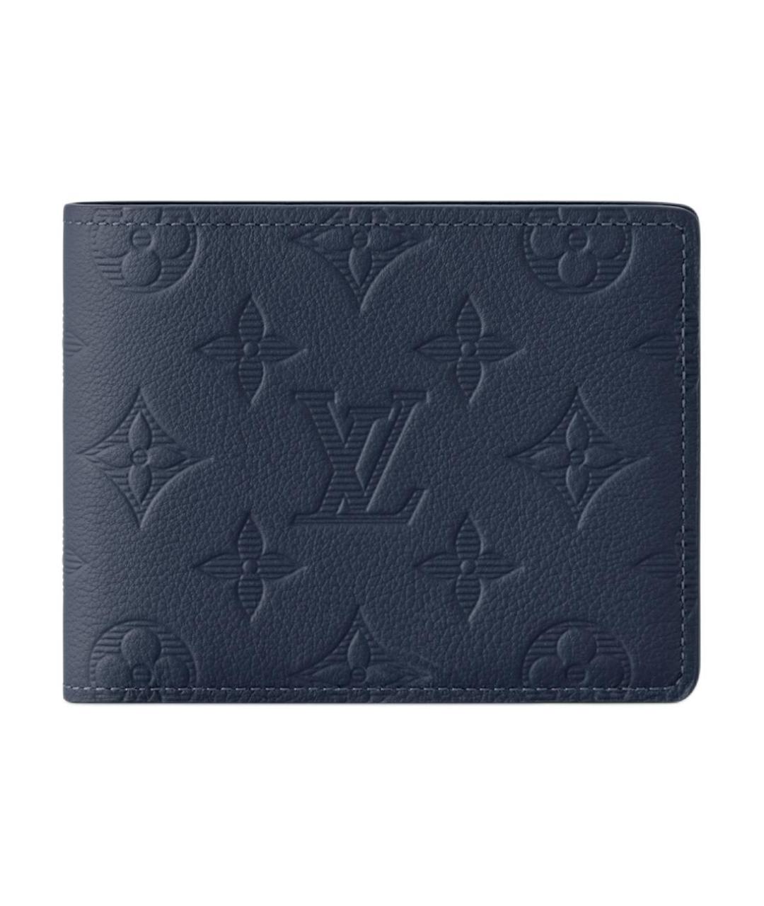 LOUIS VUITTON Темно-синий кожаный кошелек, фото 1