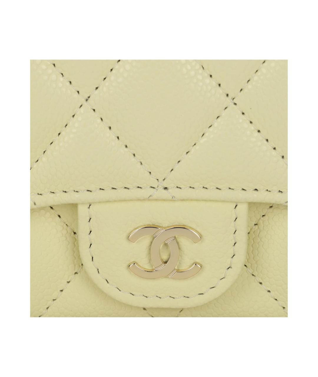 CHANEL Желтый кожаный кардхолдер, фото 5