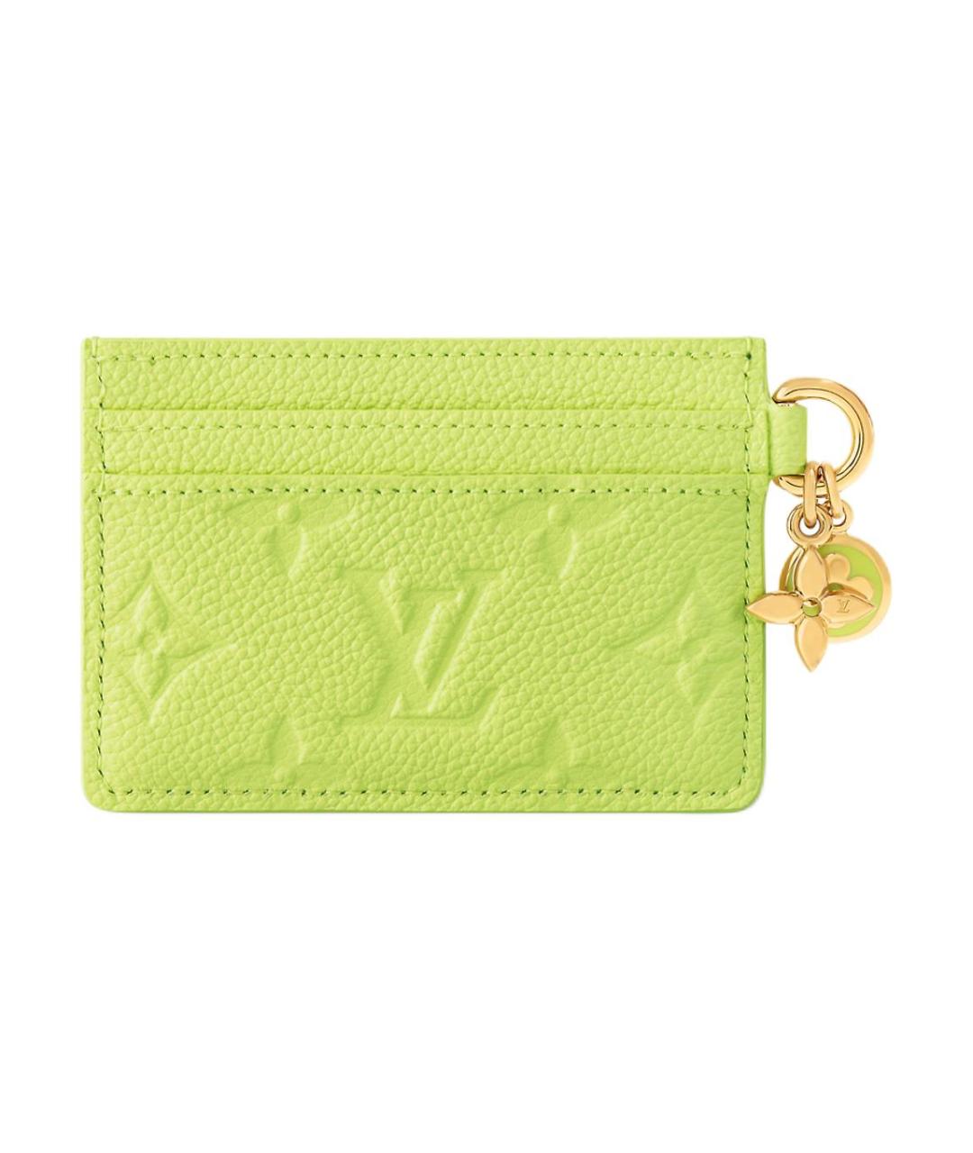 LOUIS VUITTON Зеленый кожаный кардхолдер, фото 3