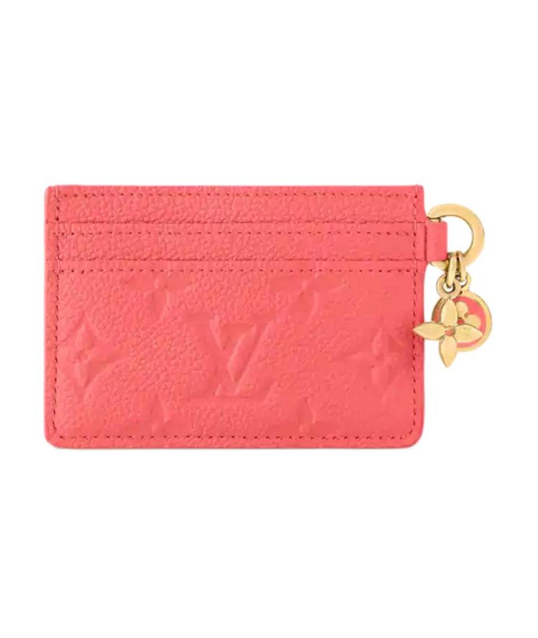 LOUIS VUITTON Коралловый кожаный кардхолдер, фото 2