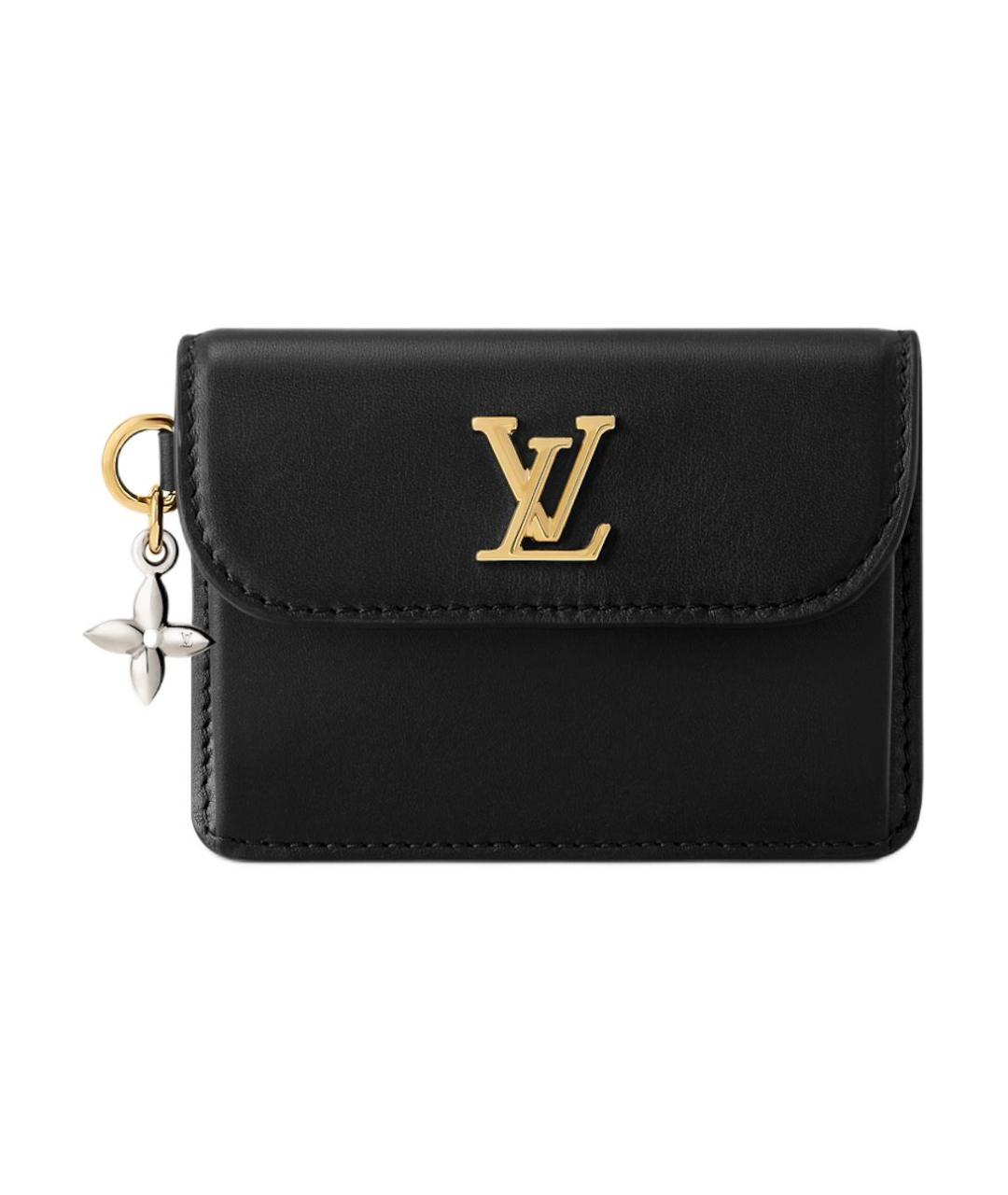 LOUIS VUITTON Черный кожаный кардхолдер, фото 1