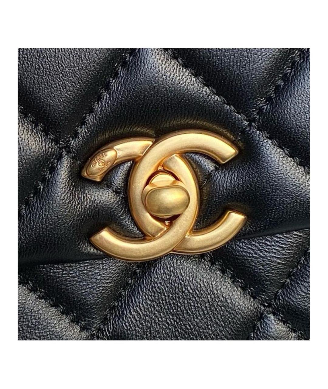 CHANEL Черная кожаная сумка через плечо, фото 4