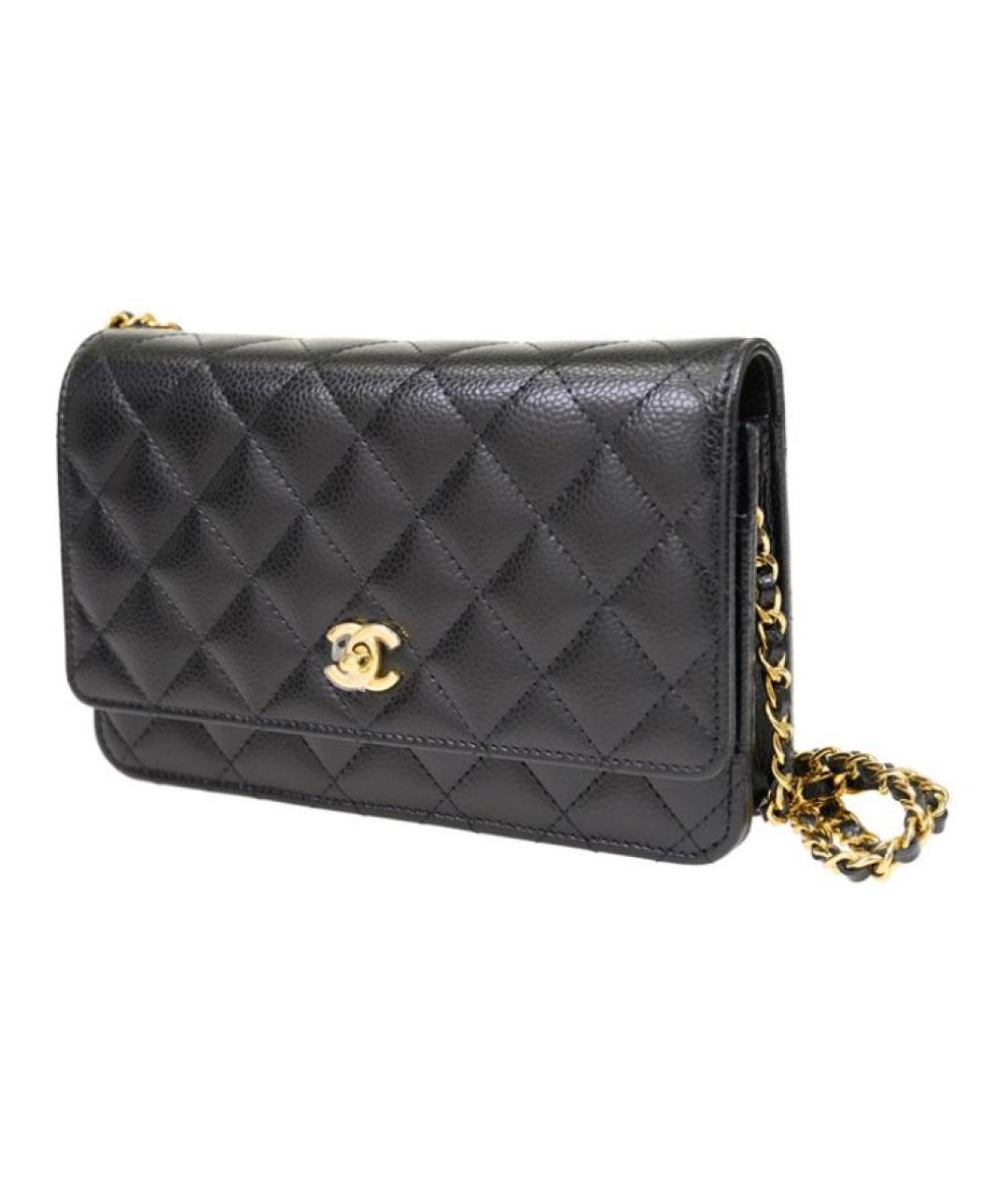CHANEL Черная кожаная сумка через плечо, фото 2