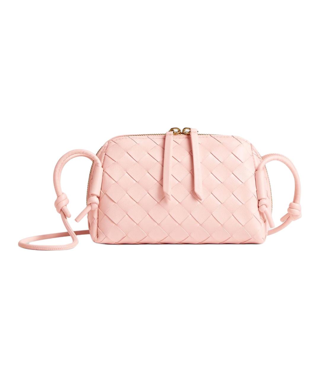 BOTTEGA VENETA Розовая кожаная сумка через плечо, фото 1