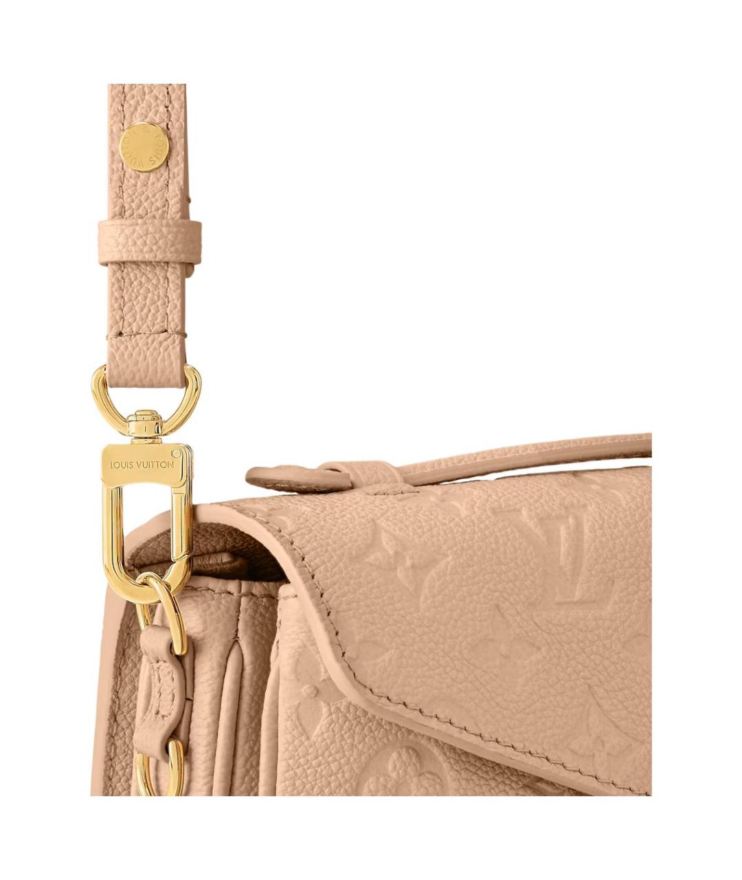 LOUIS VUITTON Бежевая кожаная сумка через плечо, фото 4