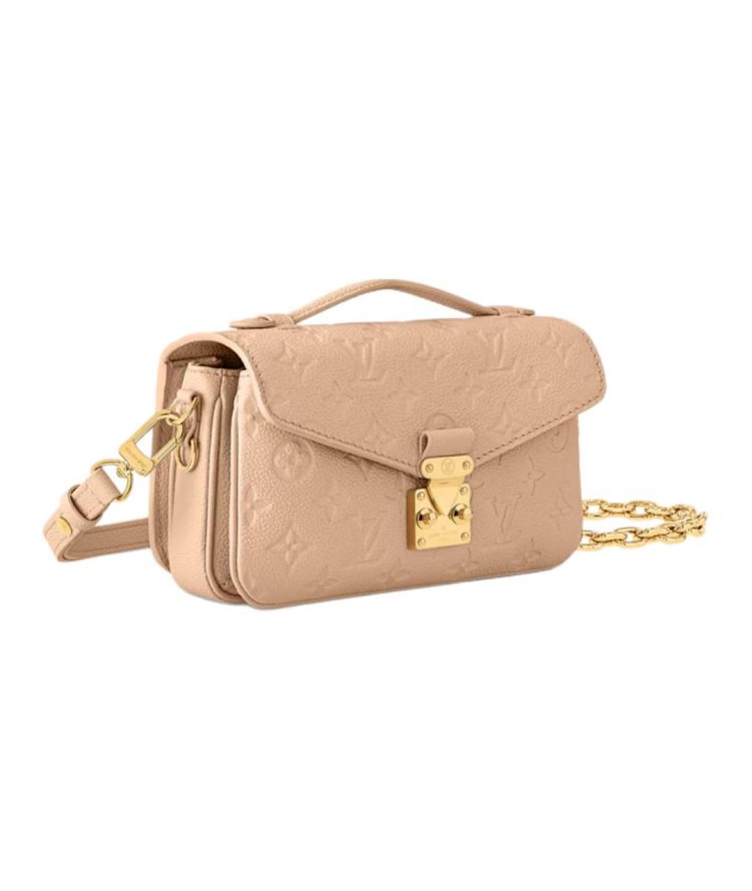 LOUIS VUITTON Бежевая кожаная сумка через плечо, фото 2