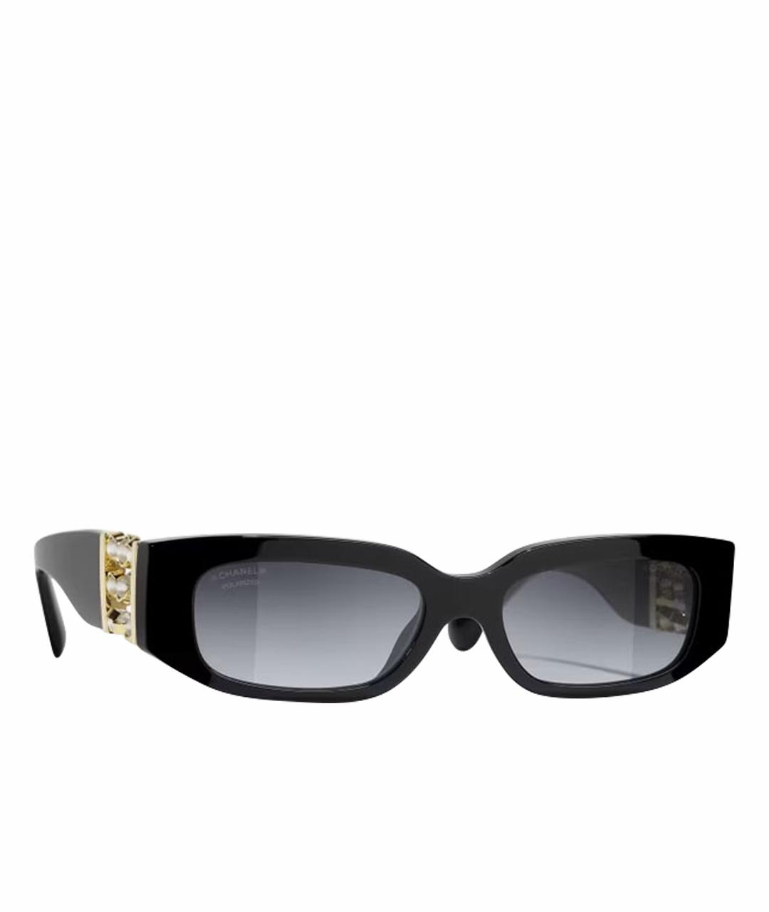 CHANEL Черные пластиковые солнцезащитные очки, фото 1