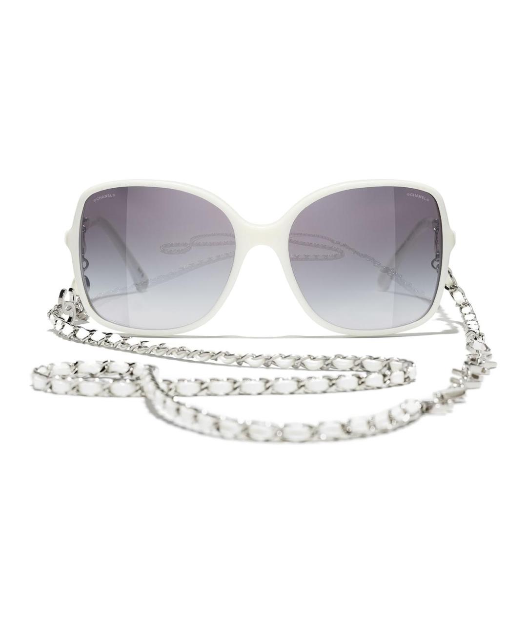 CHANEL Белые металлические солнцезащитные очки, фото 1