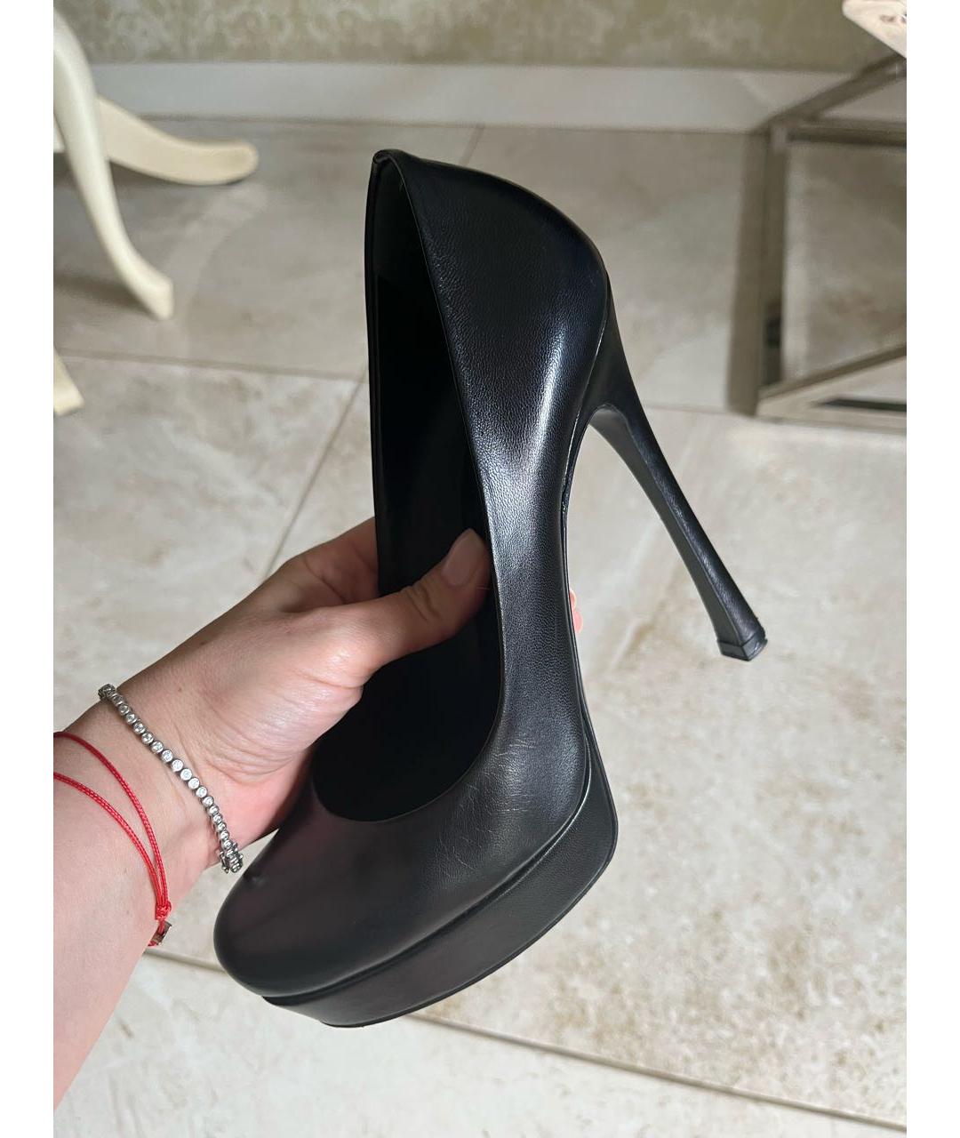 SAINT LAURENT Черные кожаные туфли, фото 6
