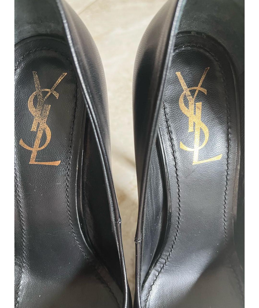 SAINT LAURENT Черные кожаные туфли, фото 3