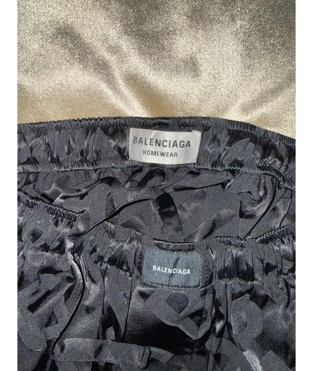 BALENCIAGA Черные шелковые брюки широкие, фото 3
