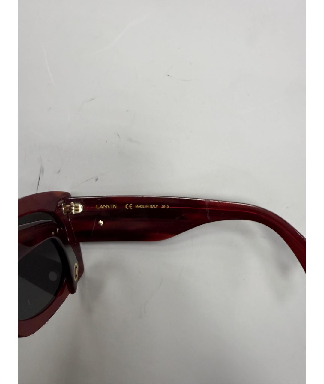 LANVIN Бордовые пластиковые солнцезащитные очки, фото 4