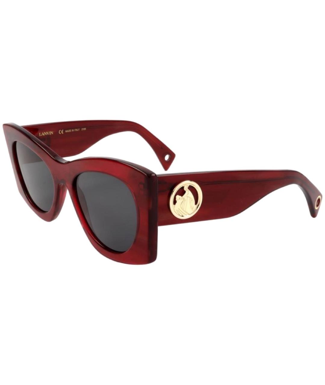 LANVIN Бордовые пластиковые солнцезащитные очки, фото 6