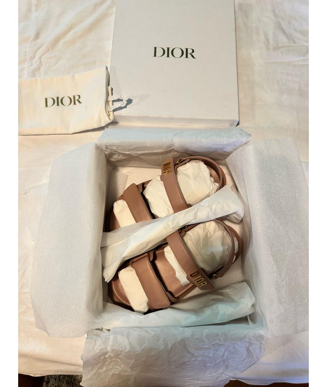 CHRISTIAN DIOR Розовые кожаные сандалии, фото 2