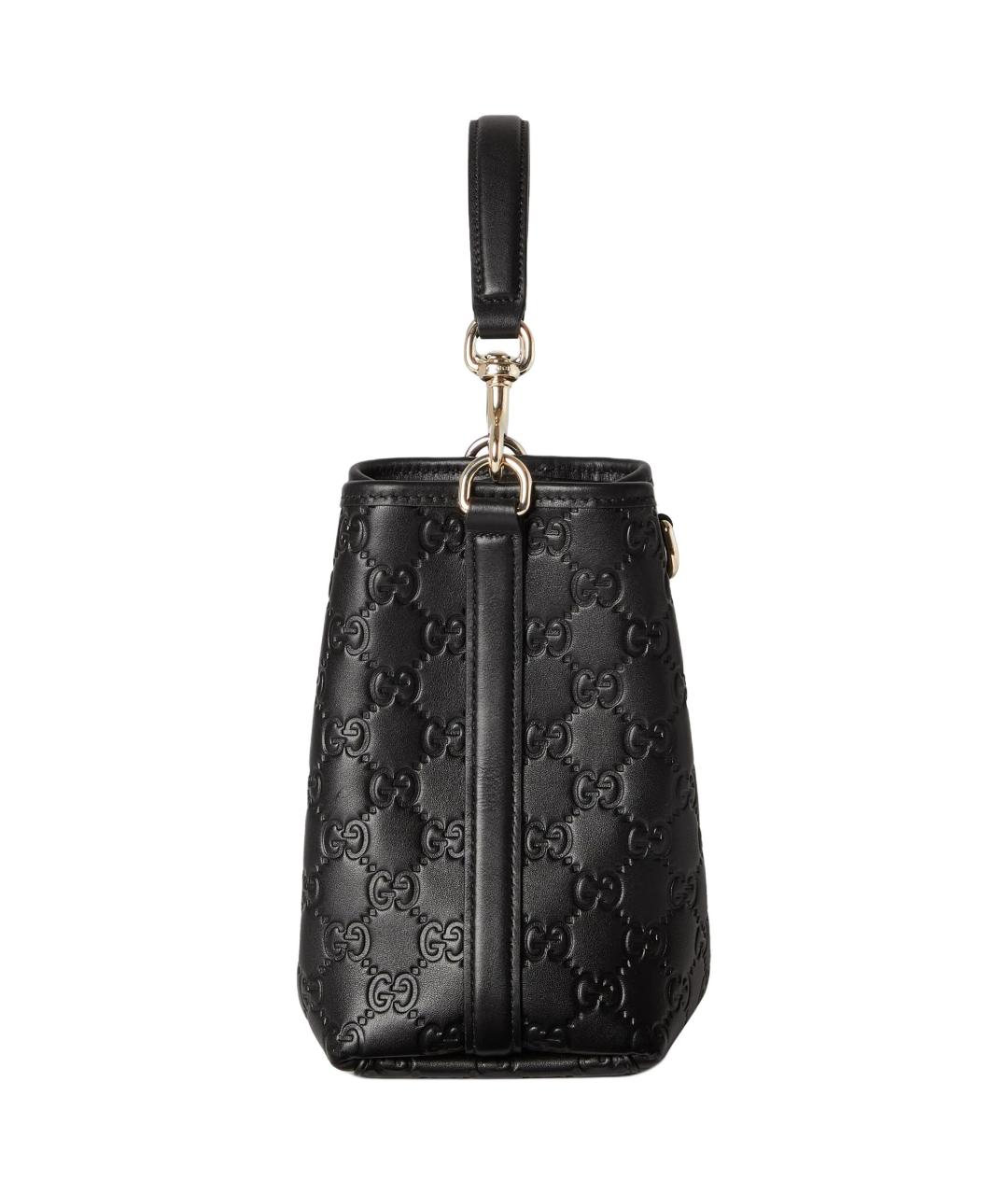 GUCCI Черная кожаная сумка с короткими ручками, фото 5