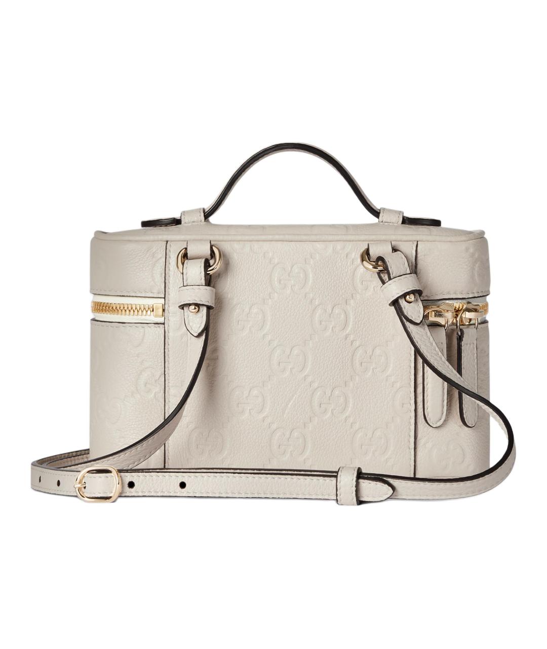 GUCCI Белая кожаная сумка с короткими ручками, фото 4