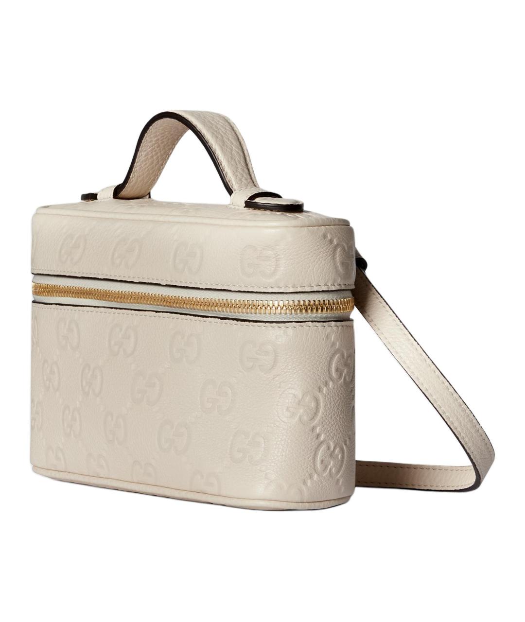 GUCCI Белая кожаная сумка с короткими ручками, фото 2