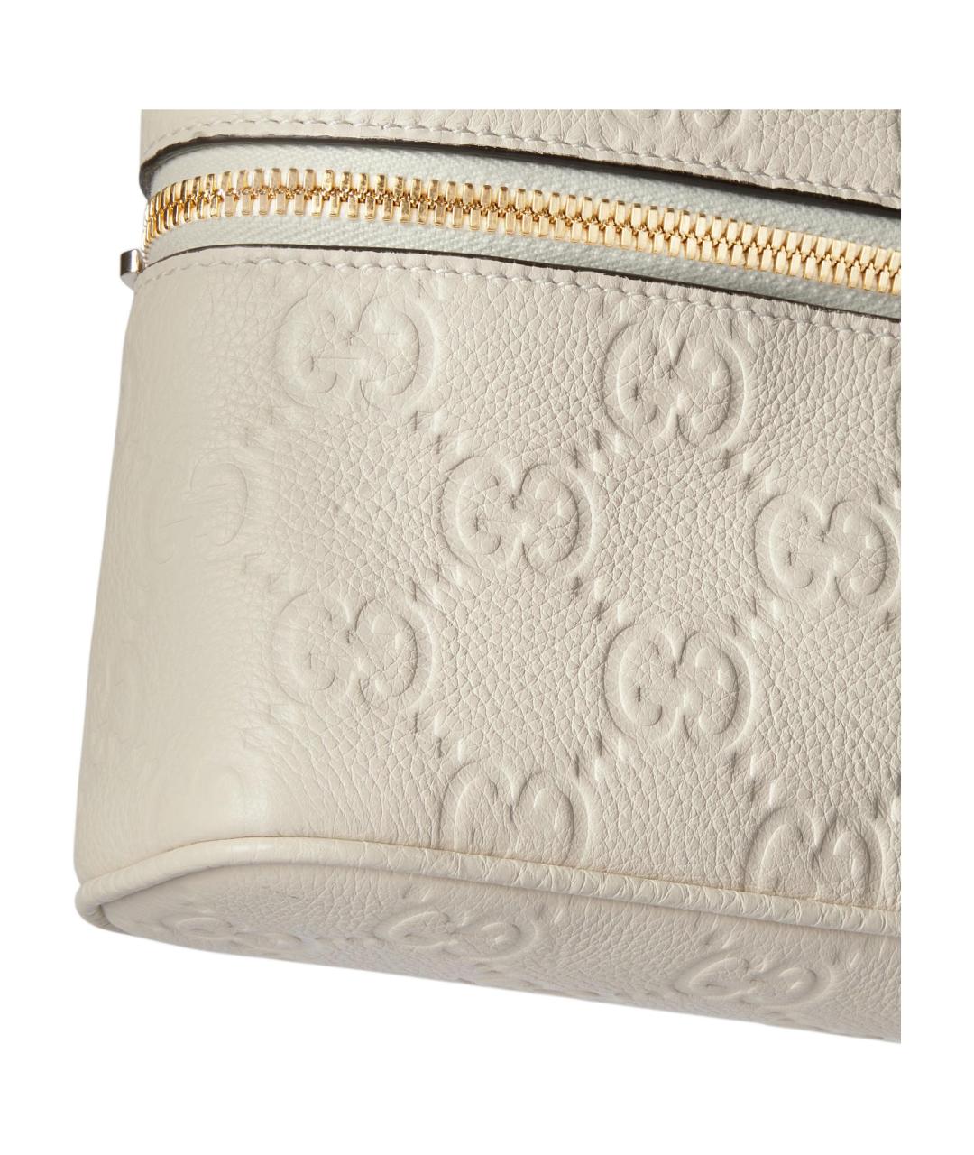 GUCCI Белая кожаная сумка с короткими ручками, фото 7