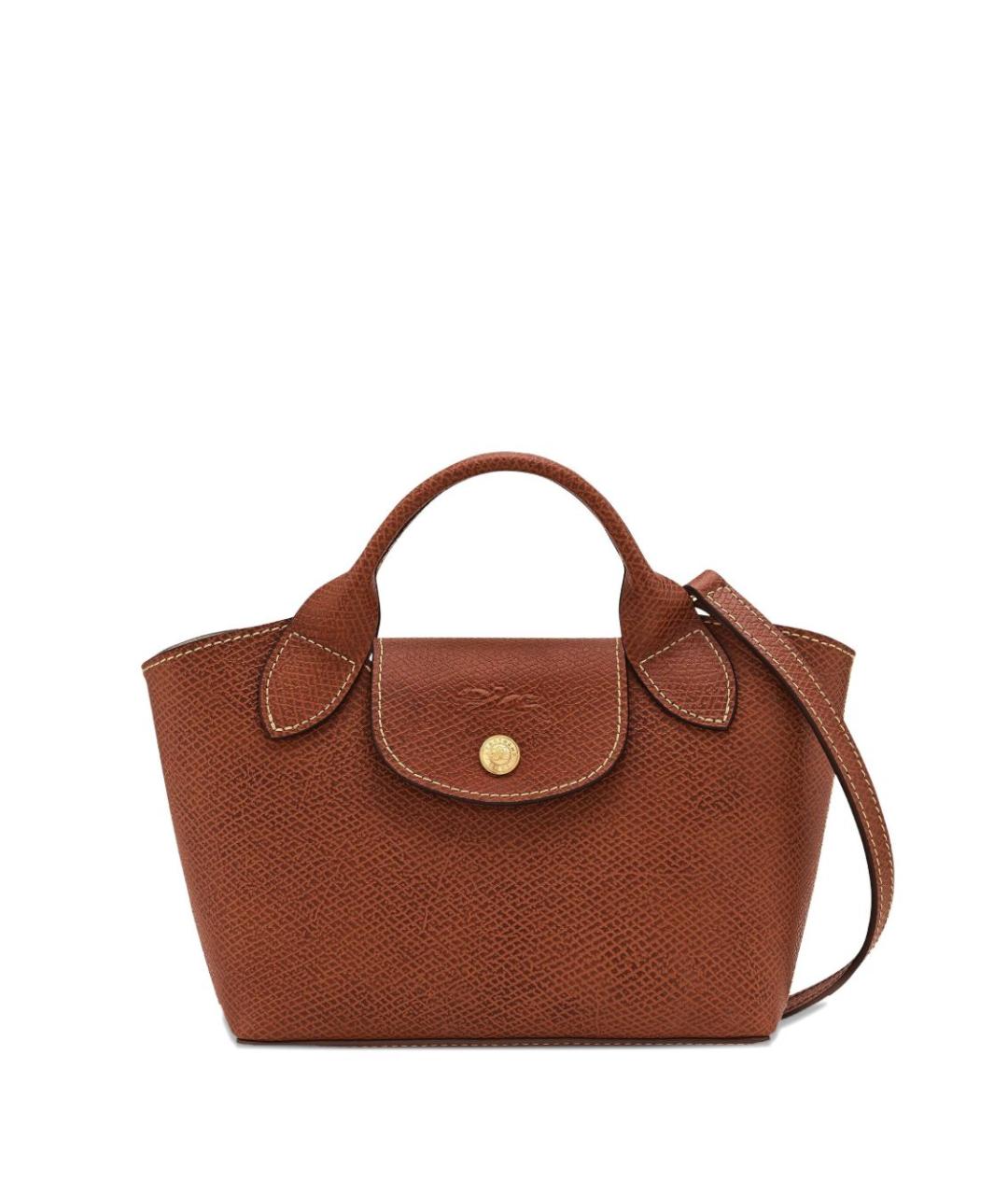 LONGCHAMP Коричневая кожаная сумка тоут, фото 1
